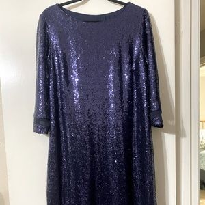 Navy Sequin Shift Dress, lane bryant size 16